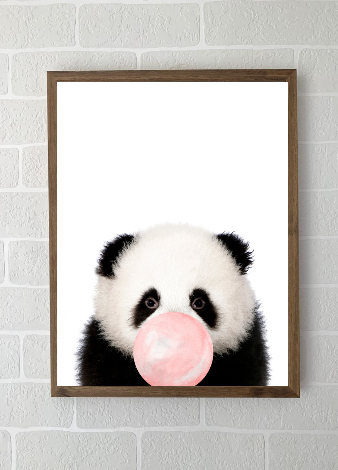 Quadros - Coleção Safari Chiclete Rosa - Panda