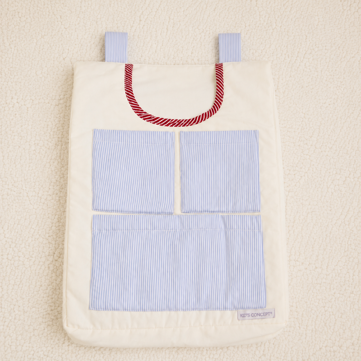 Porta Fraldas em Sarja Off-White - Coleção Fiore Rosso Blue - 79083263017244 - 3 Bolsos - Imagem 3