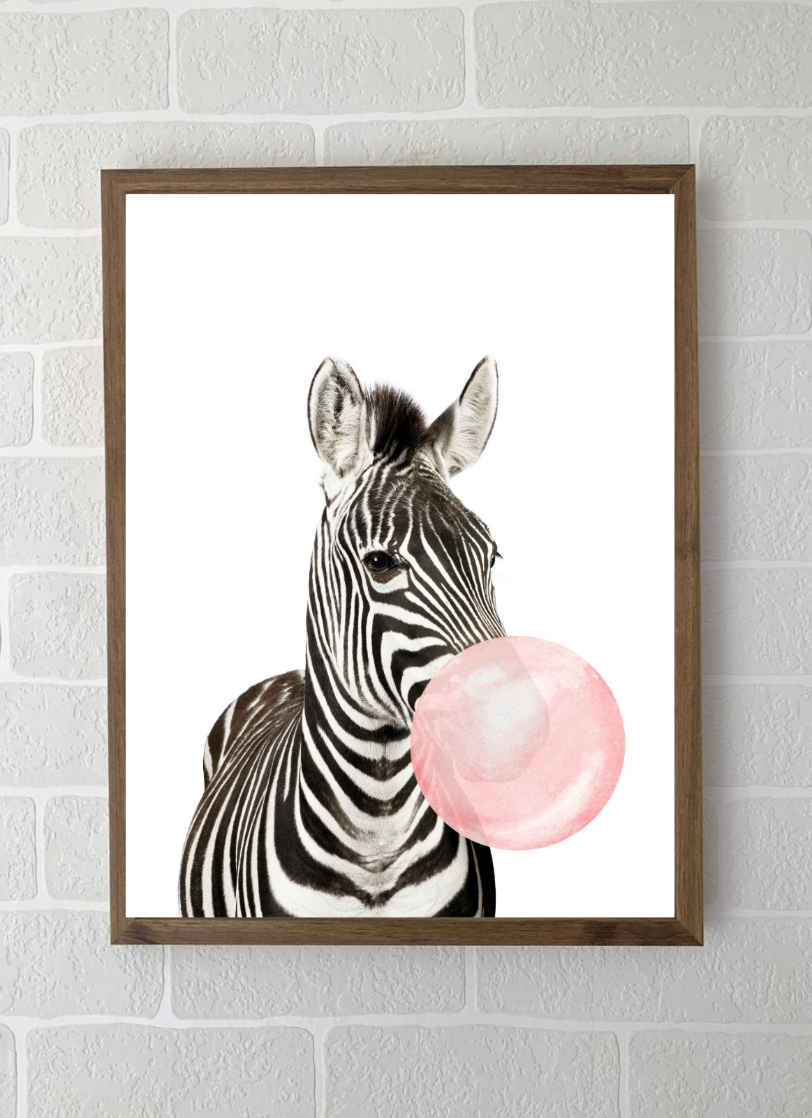 Quadros - Coleção Safari Chiclete Rosa - Zebra