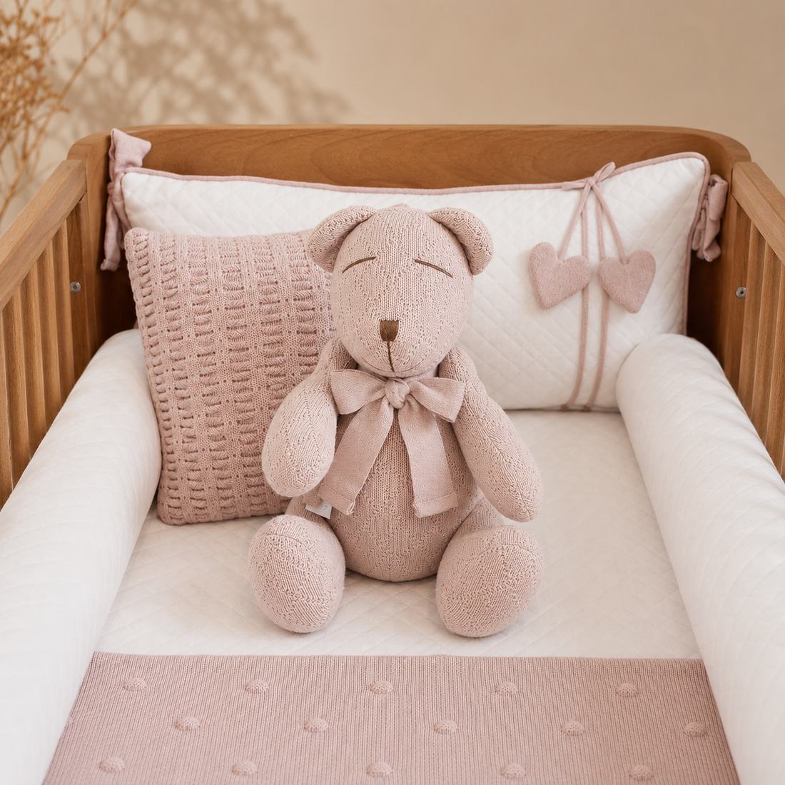 Urso Decorativo Nino em Trico - Rosê Una