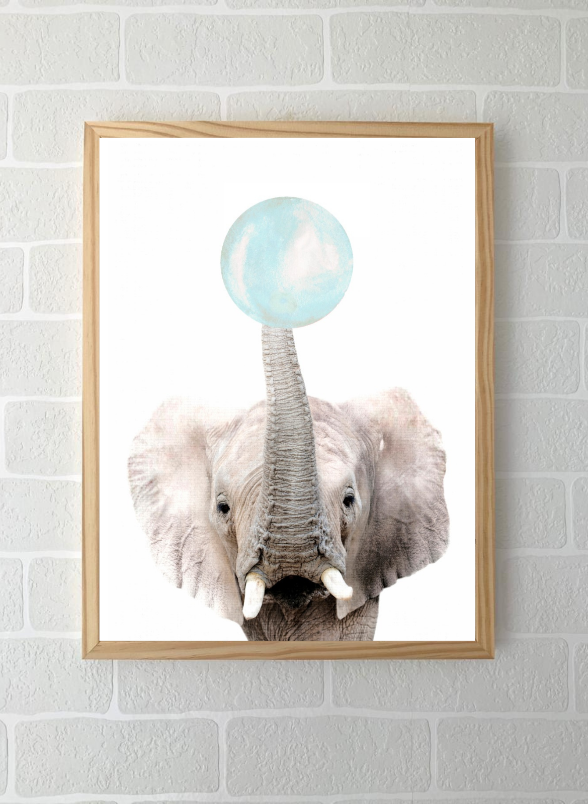 Quadros - Coleção Safari Chiclete Azul - Elefante