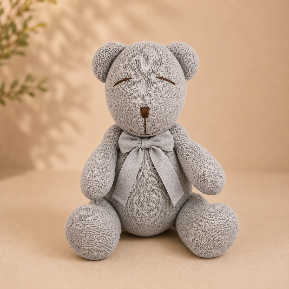 Urso Decorativo Nino em Trico - Cinza Steal - 79083263019811 - Imagem 1
