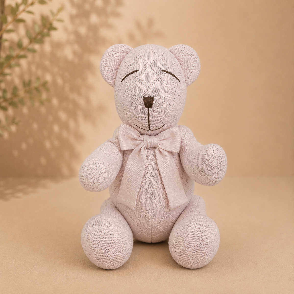 Urso Decorativo Nino em Trico - Rosa Bebê - 79083263020015 - Imagem 1