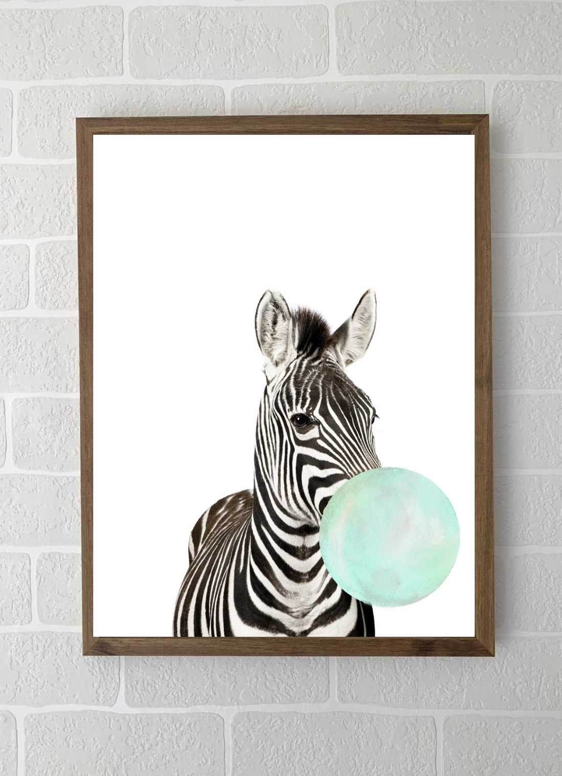 Quadros - Coleção Safari Chiclete Azul - Zebra