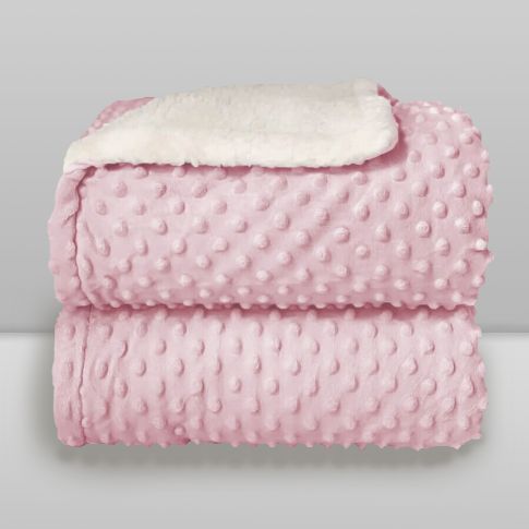 Cobertor 0,90X1,10 Sherpam Dots - 79083263018227 - Rosa - Imagem 1