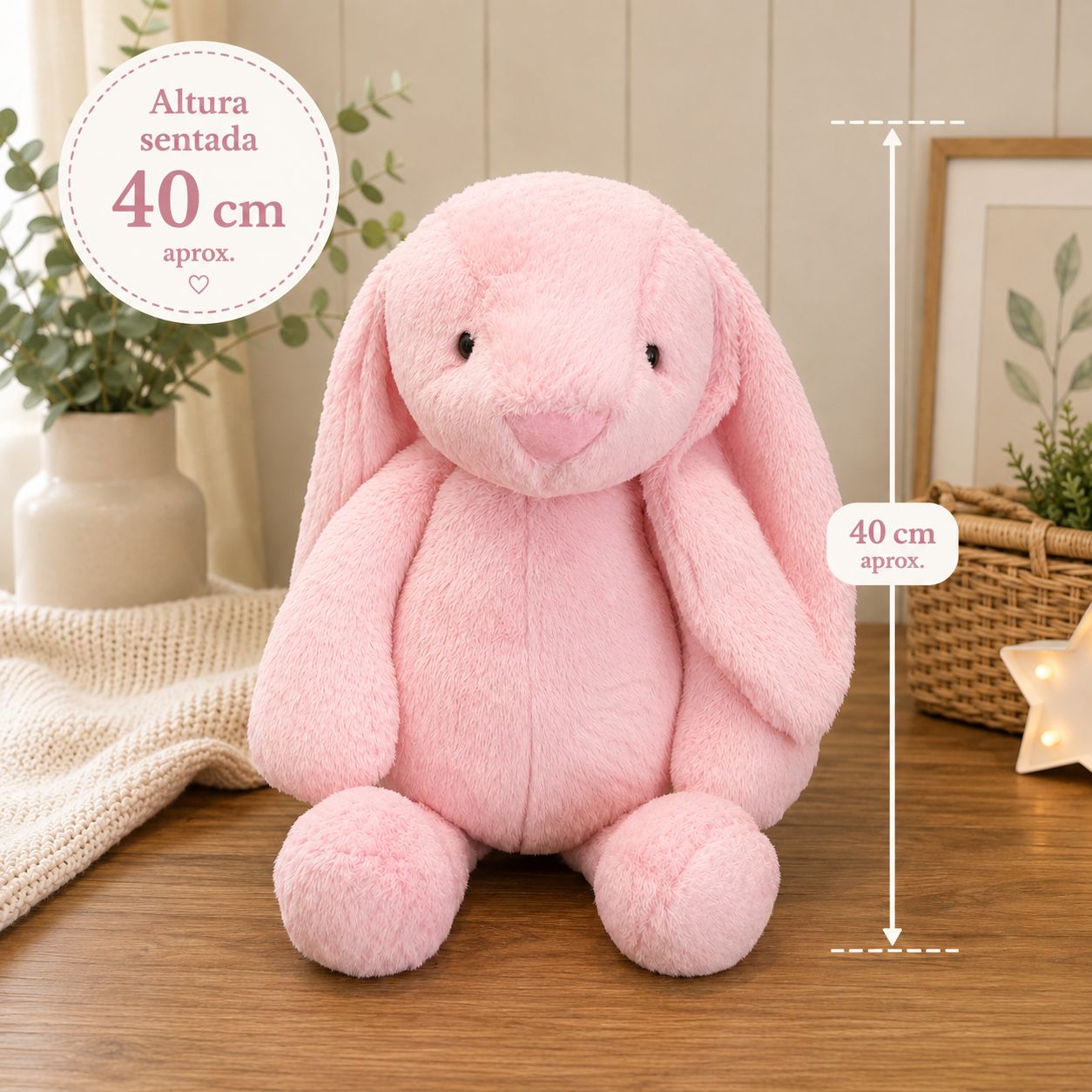 Coelho de Pelúcia Fofinho - 40 cm
