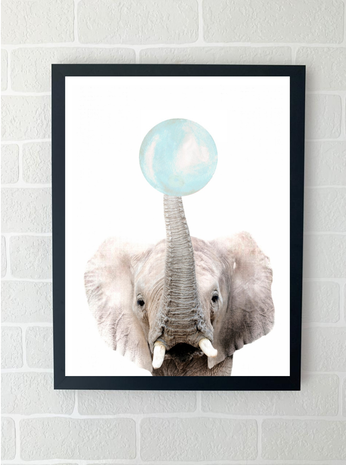 Quadros - Coleção Safari Chiclete Azul - Elefante