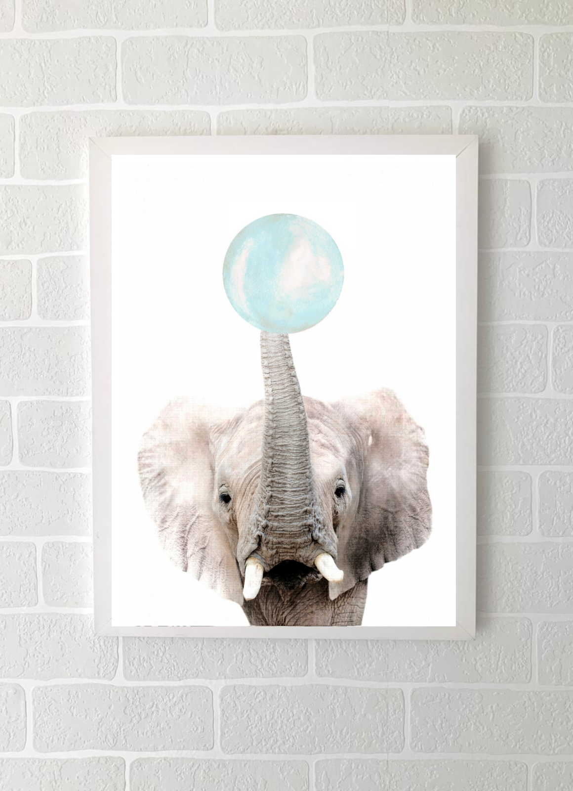Quadros - Coleção Safari Chiclete Azul - Elefante