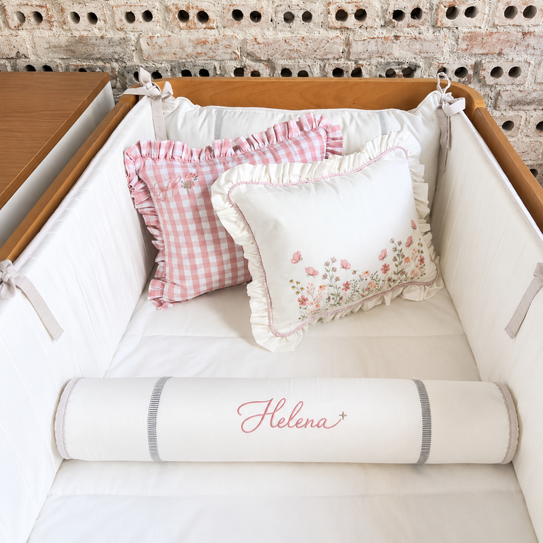 Kit Berço 4 Peças em Sarja Off White - Coleção Fiore Fiorita - 79083263017015 - Imagem 1