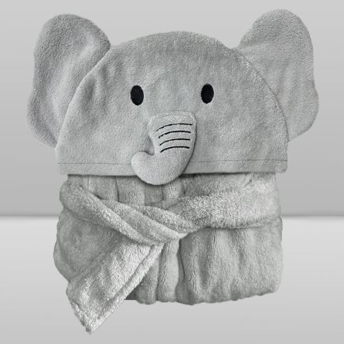 Roupão Infantil Coleção Animais - Elefante Cinza