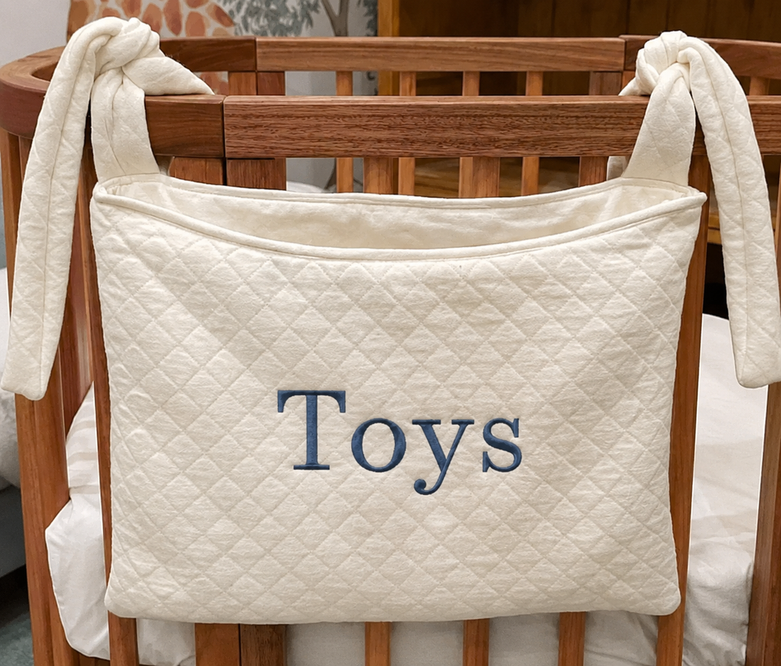 Porta Brinquedos em Malha Matelassada Off White- Coleção Basic - 79083263018081 - Imagem 1