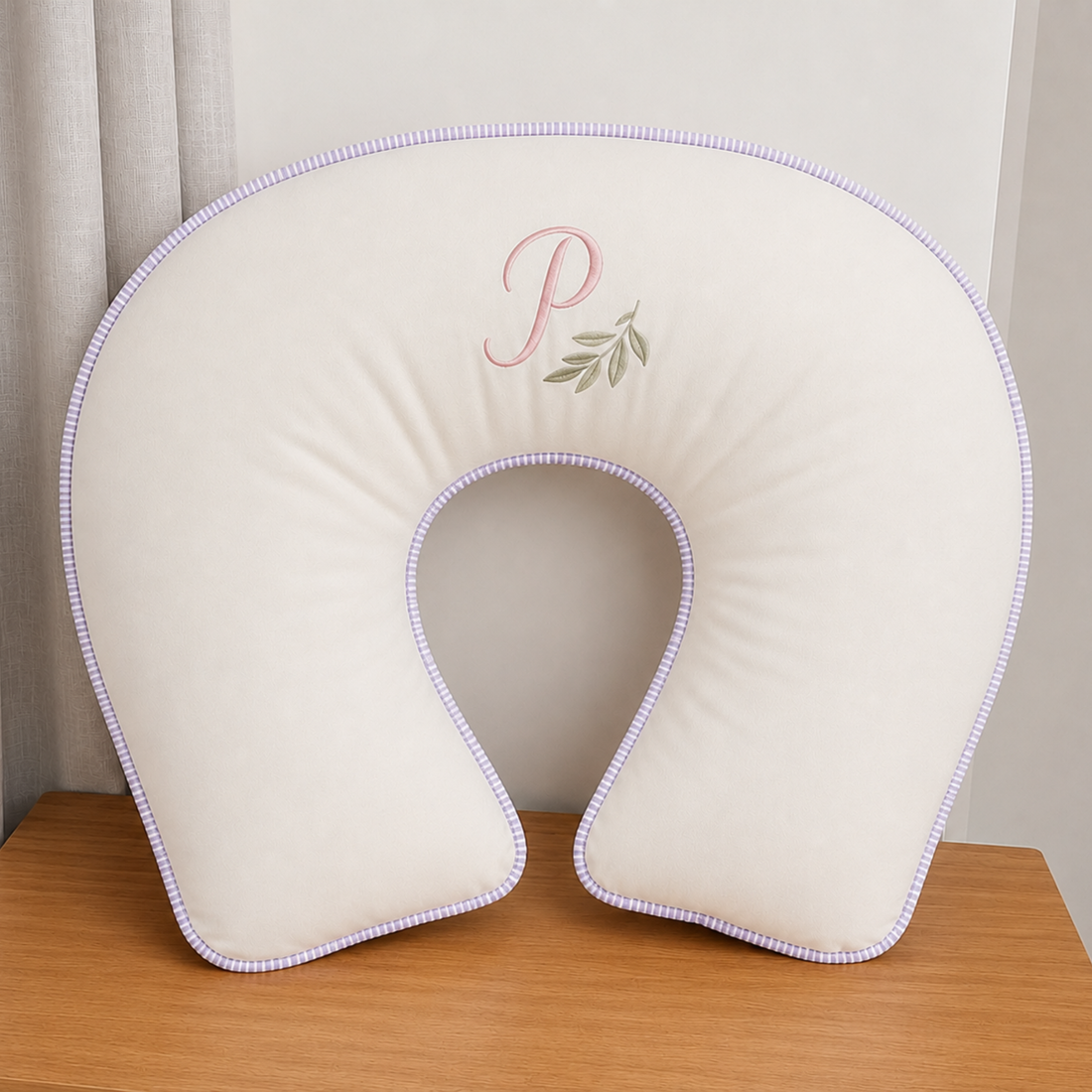 Almofada de Amamentação em Sarja Off White - Coleção Fiore Celeste - 79083263017442 - Imagem 1