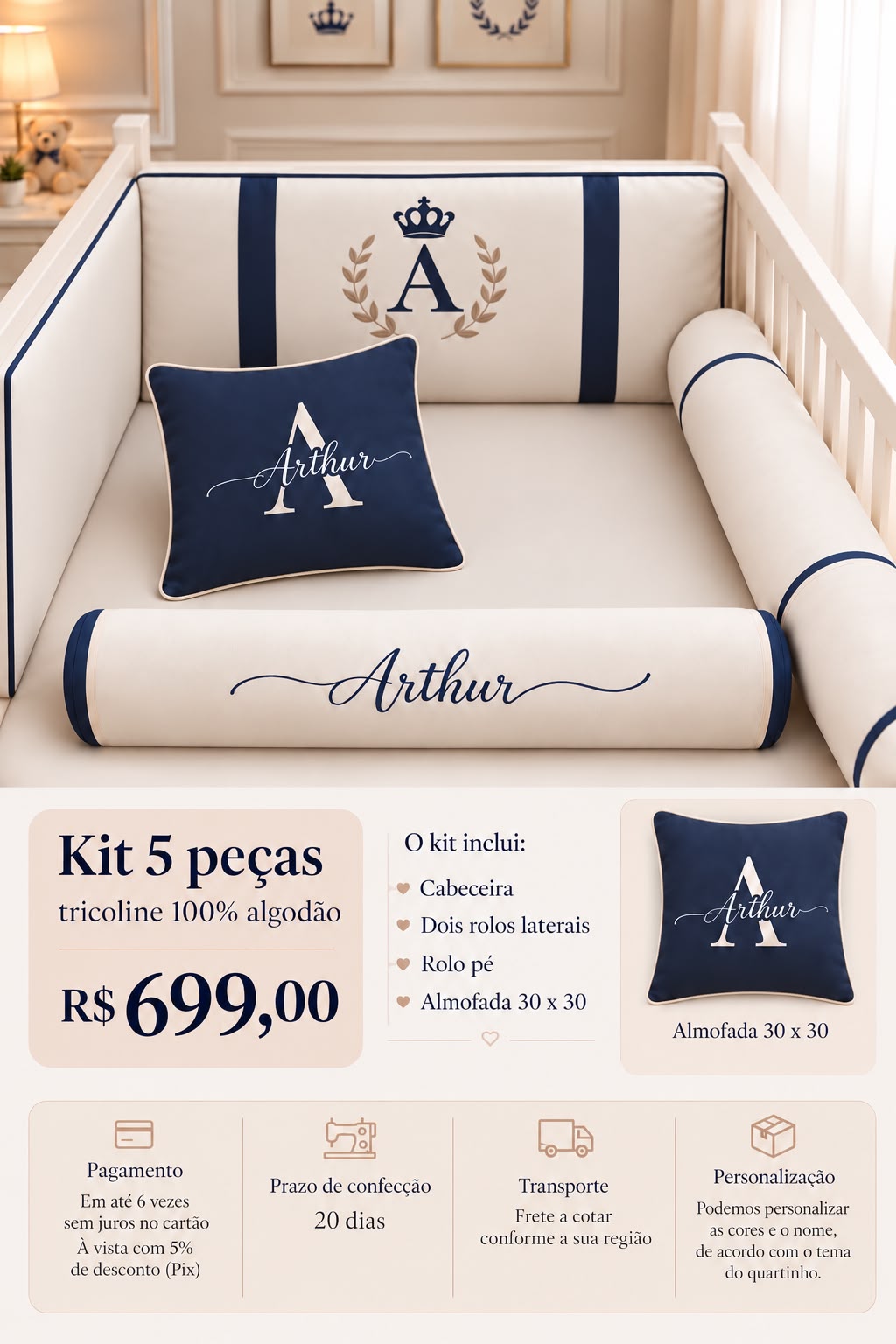 Kit berço personalizado peças