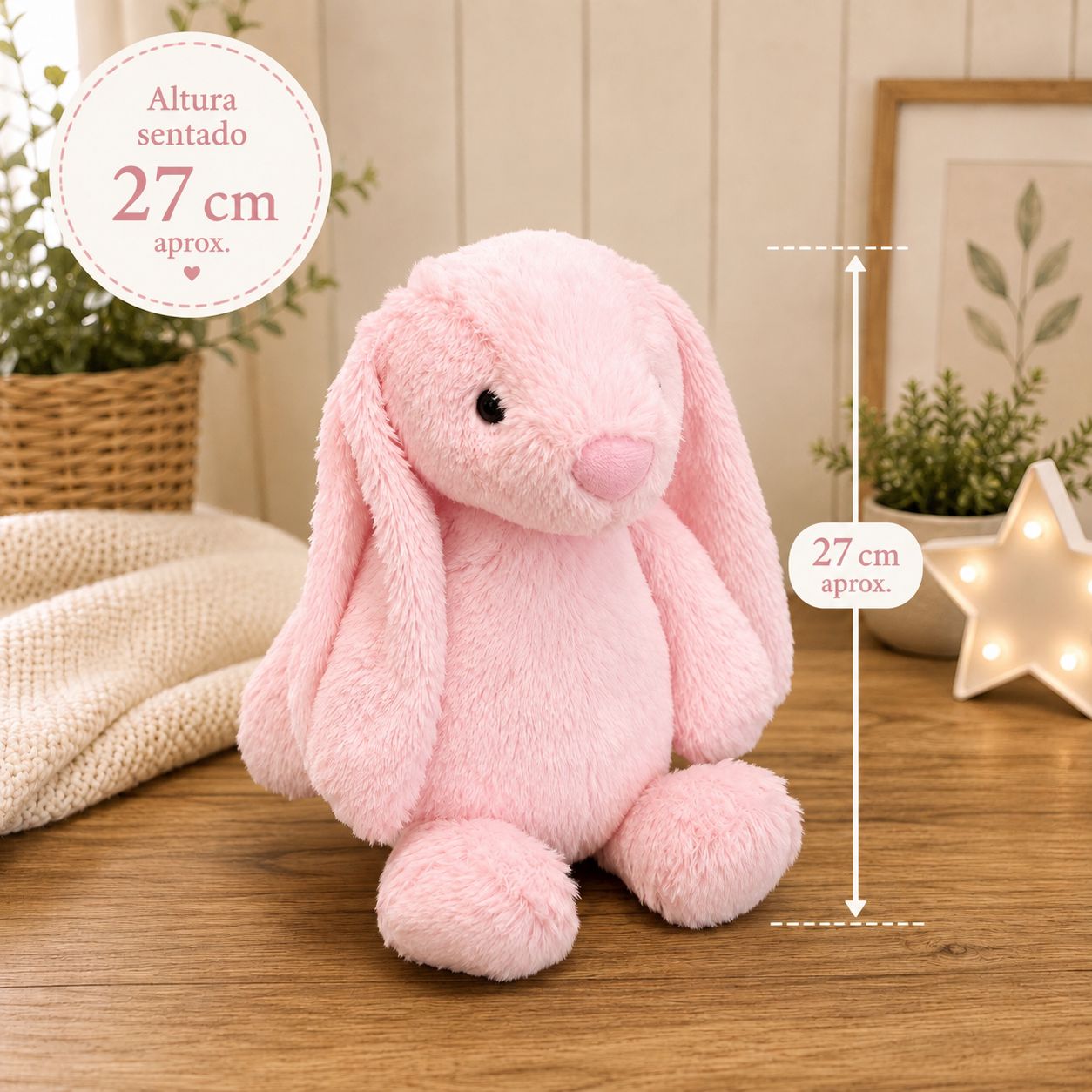 Coelho de Pelúcia Fofinho - 27 cm