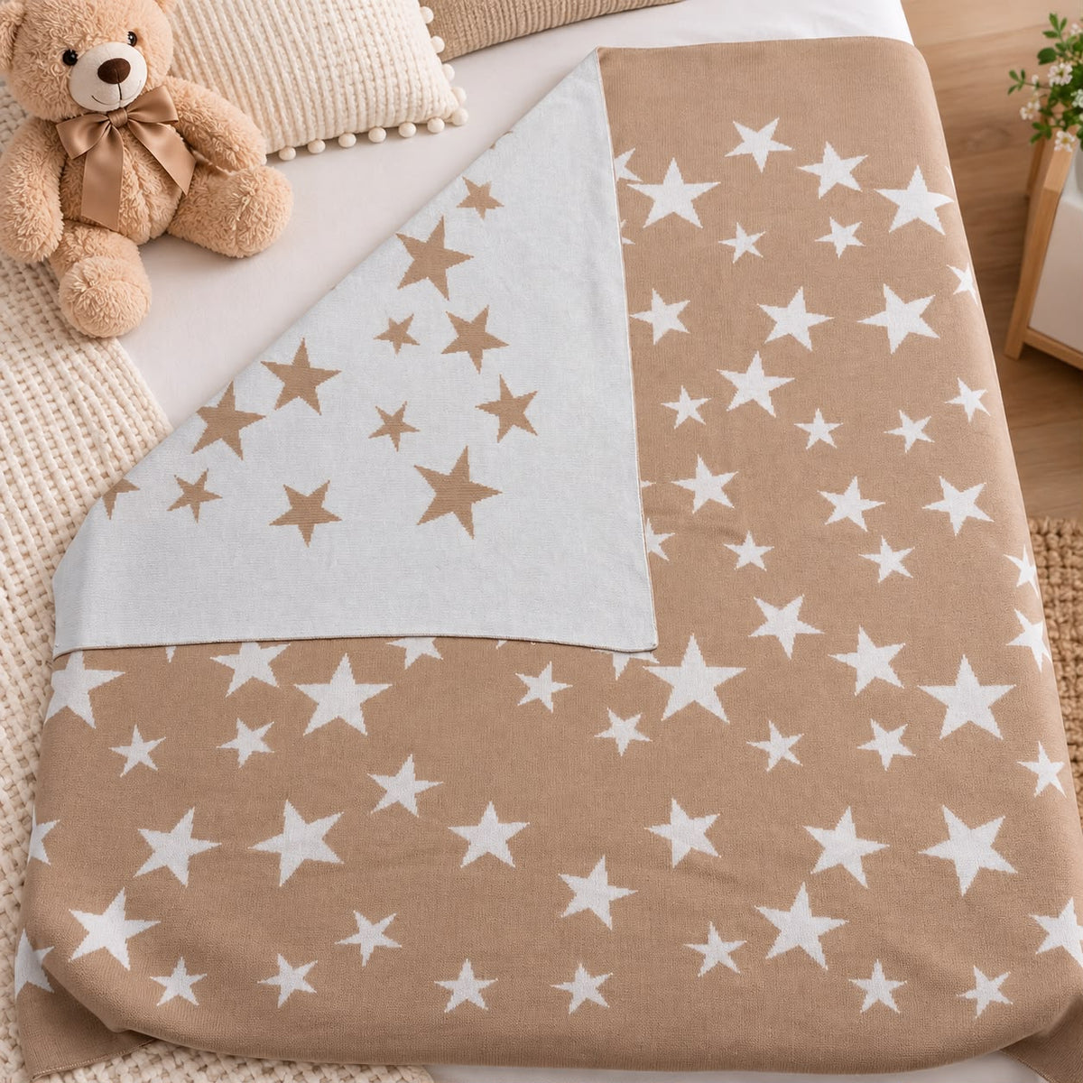 Manta Colo em Tricot - Estrelas