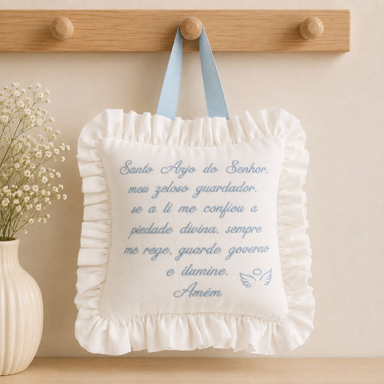 Almofadinha Santo Anjo de Pendurar