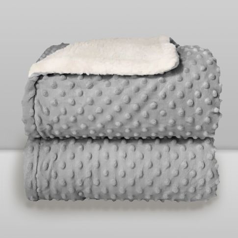 Cobertor 0,90X1,10 Sherpam Dots - 79083263018241 - Cinza - Imagem 5