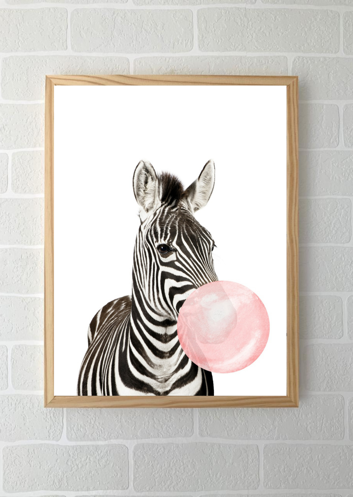 Quadros - Coleção Safari Chiclete Rosa - Zebra