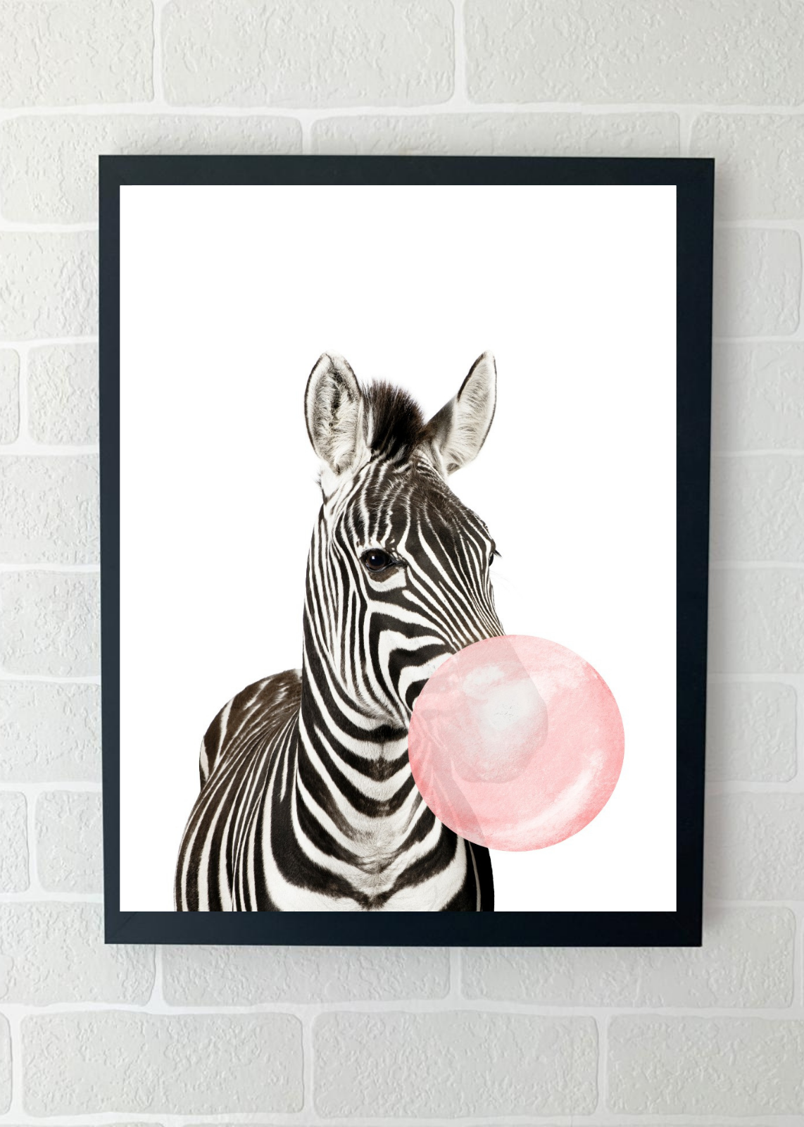 Quadros - Coleção Safari Chiclete Rosa - Zebra