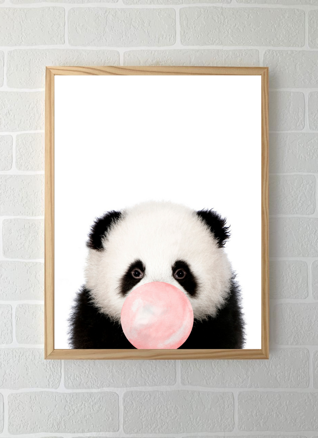 Quadros - Coleção Safari Chiclete Rosa - Panda