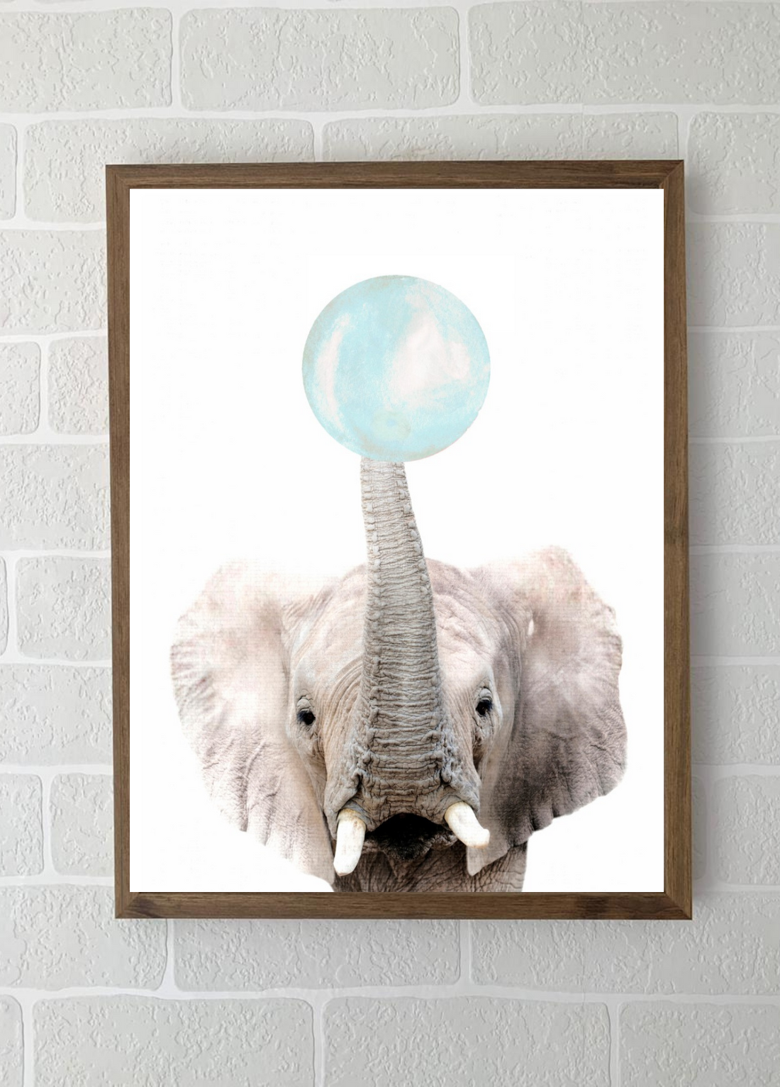 Quadros - Coleção Safari Chiclete Azul - Elefante