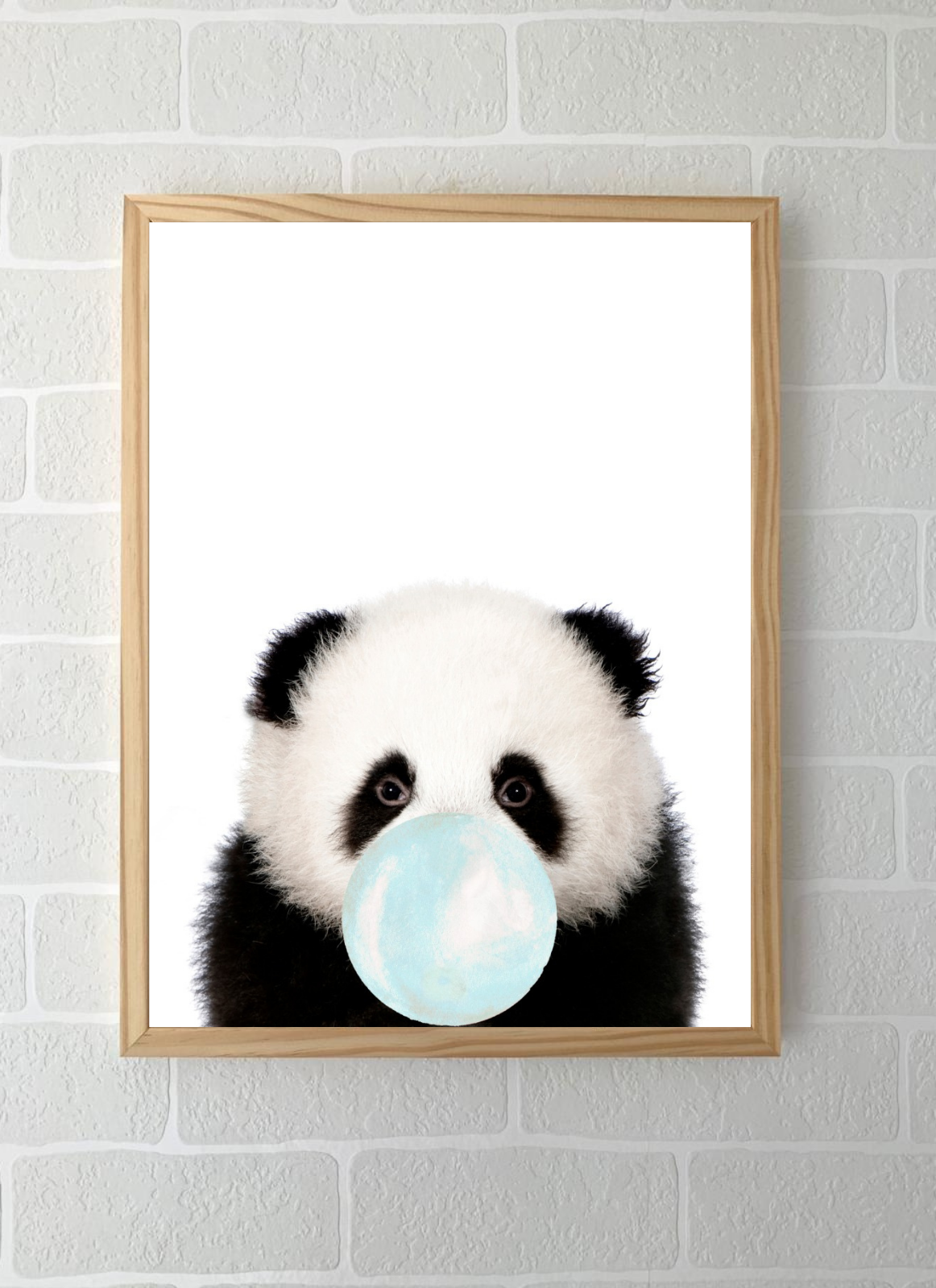 Quadros - Coleção Safari Chiclete Azul - Panda