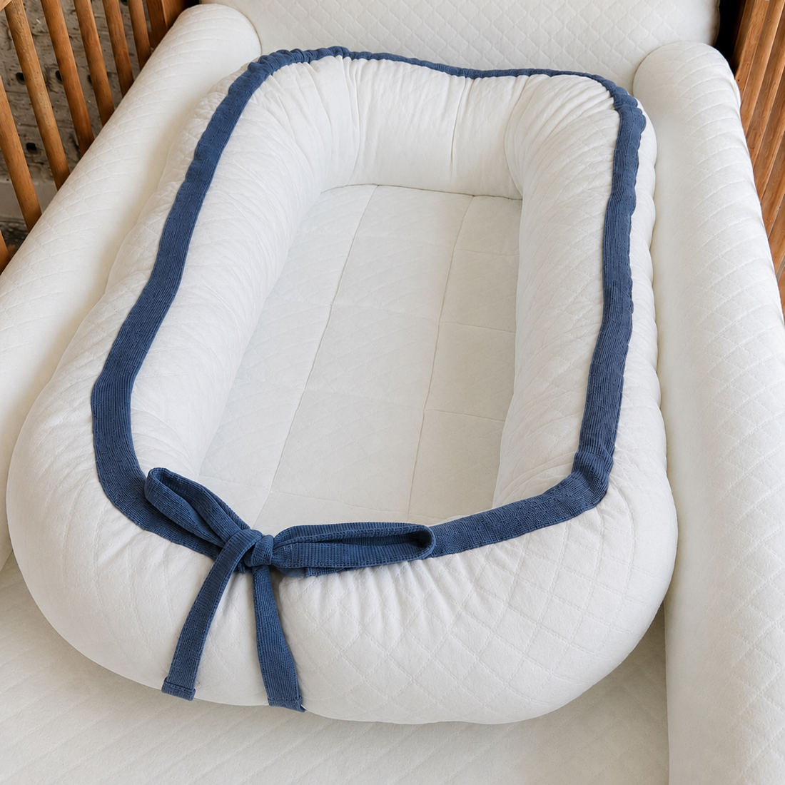 Ninho Redutor Malha Matelassada Off White - Coleção Basic Azul Tirreno - 79083263017886 - Imagem 1