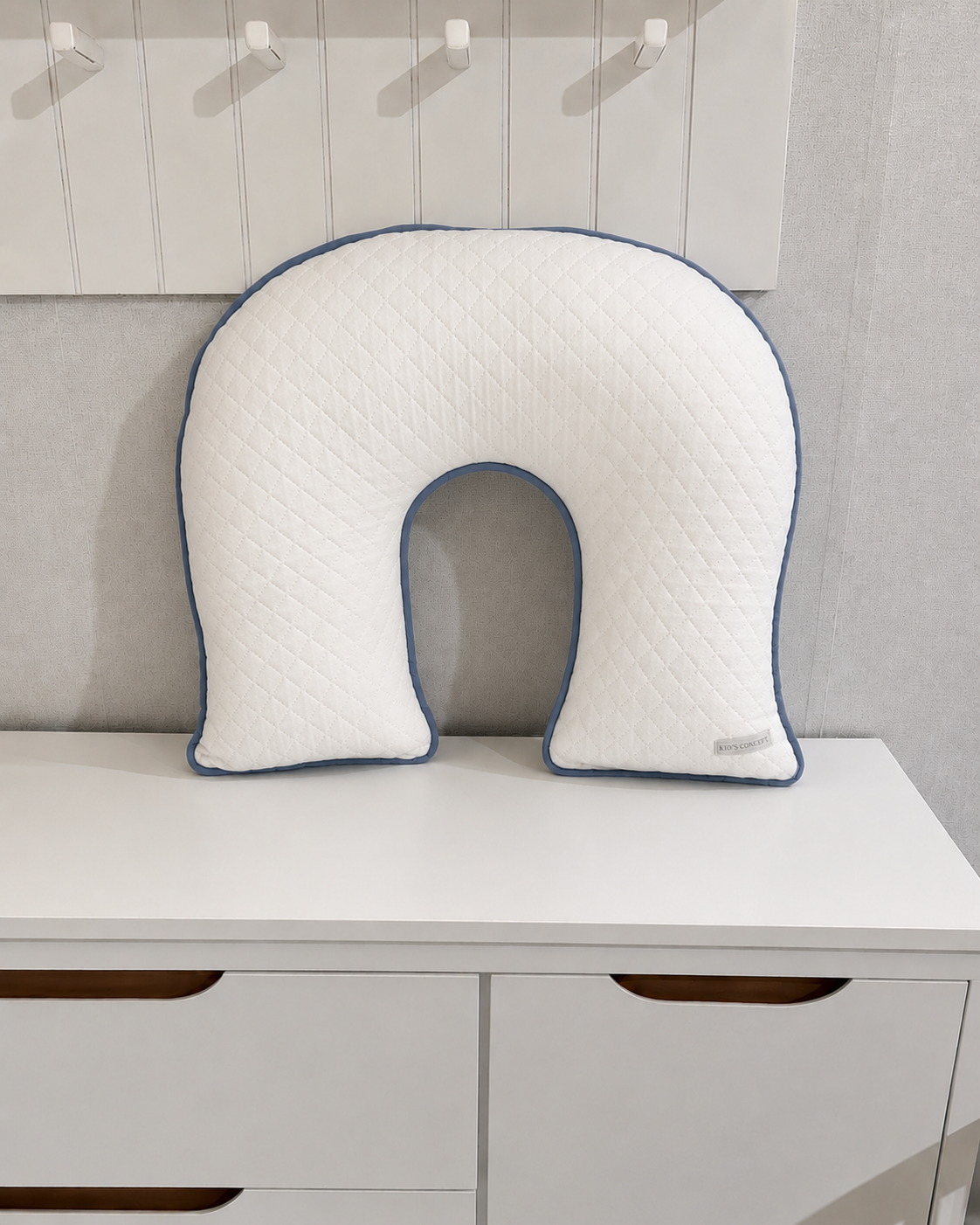 Almofada de Amamentação em Malha Matelassada - Coleção Basic Azul Tirreno